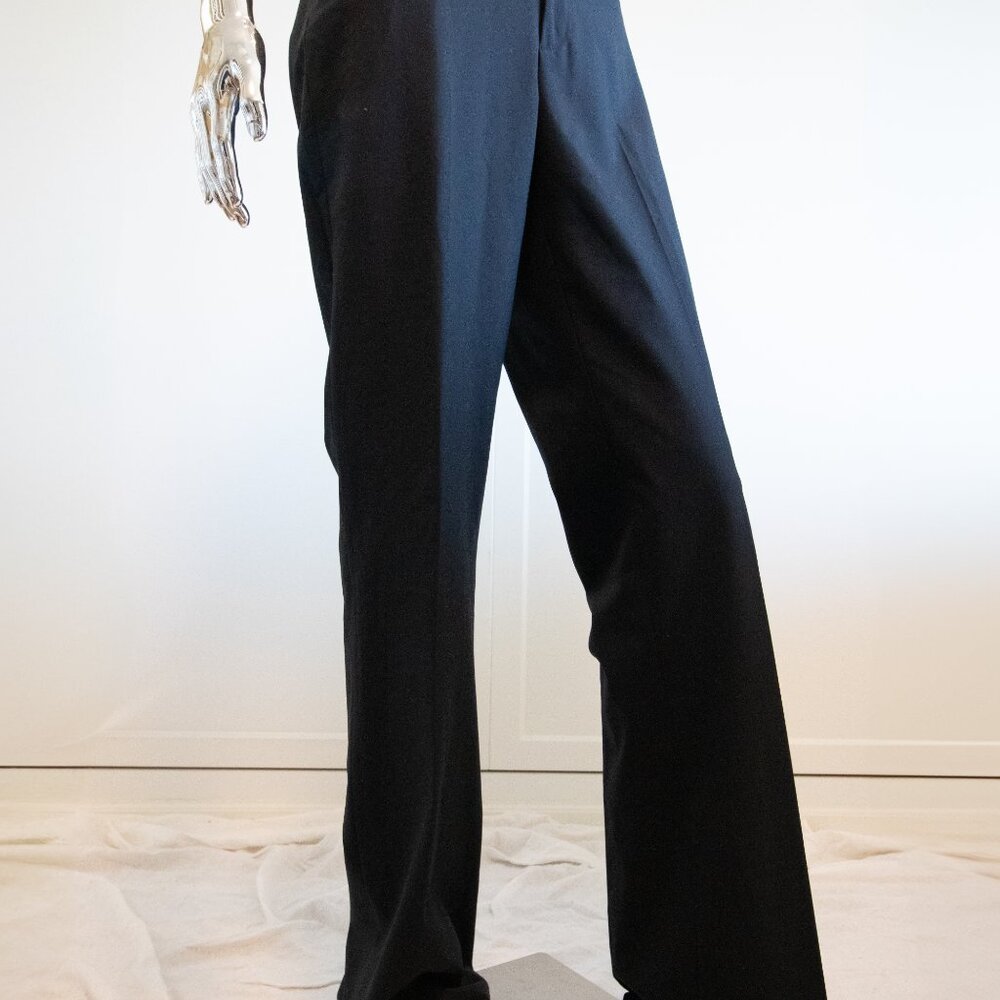 Black Straight-Leg Long Pants